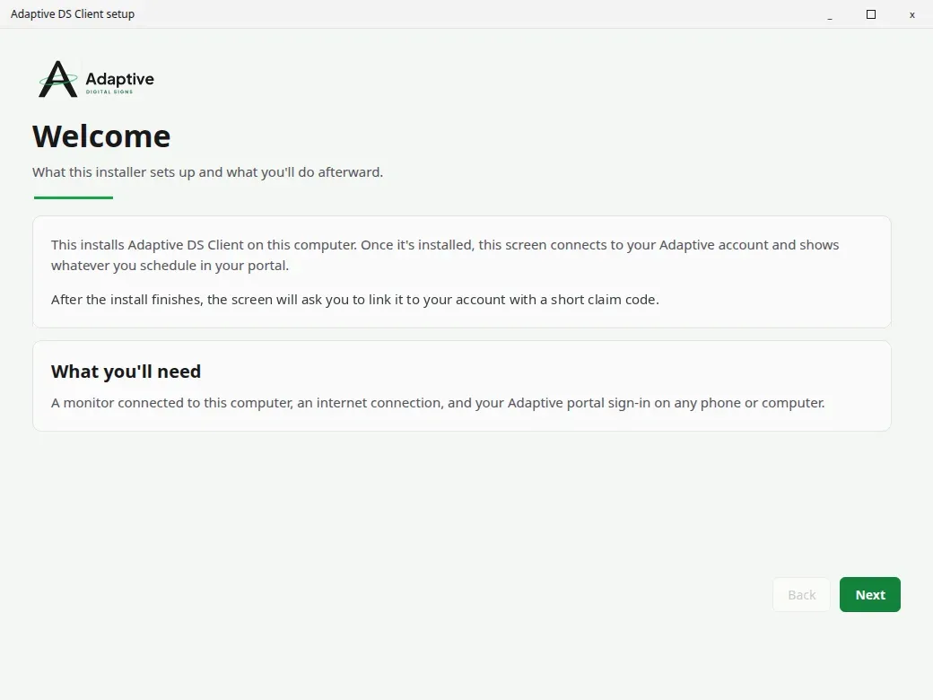 The Windows setup screen with a code to enter in your account.