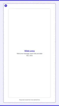 Campus Welcome Slide portrait signage template guide, one full-screen zone
