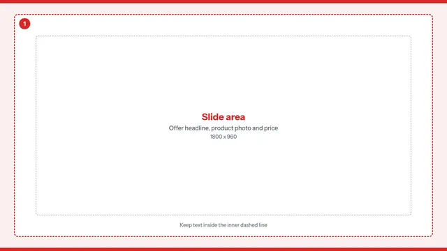 Offer Slide landscape signage template guide, one full-screen zone