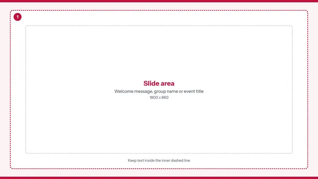 Welcome Slide landscape signage template guide, one full-screen zone