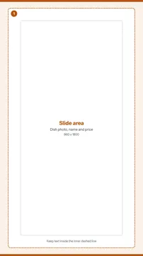 Daily Special Slide portrait signage template guide, one full-screen zone