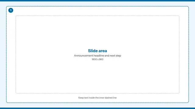 Service Announcement Slide landscape signage template guide, one full-screen zone